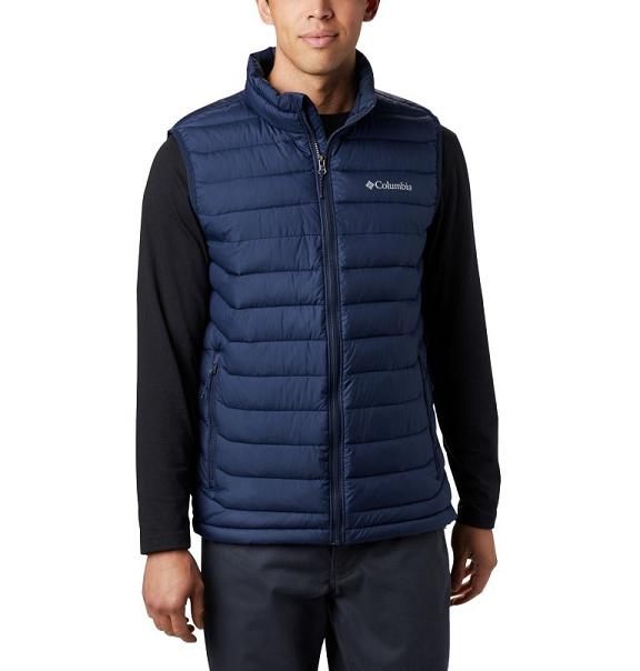 Columbia Powder Lite Vest Navy For Men's NZ42769 New Zealand